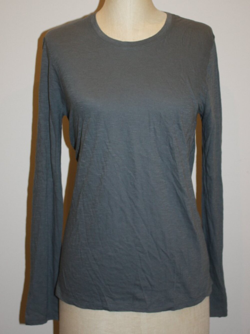 NWT VINCE LONG SLEEVE GRAY COTTON T-SHIRT TOP - MEDIUM 4 6